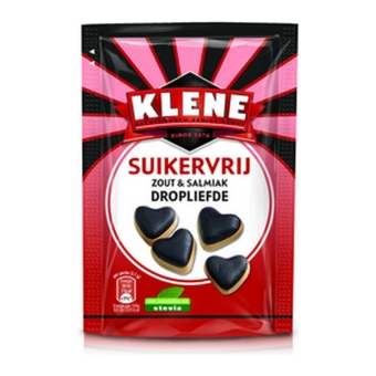 Klene Dropliefde Suikervrij 90 gr 12 zakjes