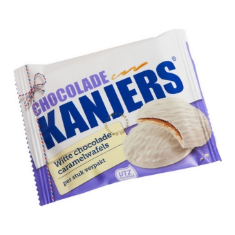 Kanjers | Witte Choco Caramelwafels | 24 x 45 gram