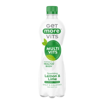 Get More Vits | Sparkling Lemon & Lime | Pet | 12 x 0.5 liter