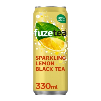 Fuze Tea | Sparkling Black Tea | Sleek blik | 24 x 33 cl