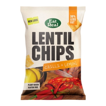 Eat Real | Chilli & Lemon Lentil Chips | 10 x 95 gram