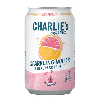 Charlie's Organics | Sparkling Water Grapefruit Bio | 12 x 33 cl