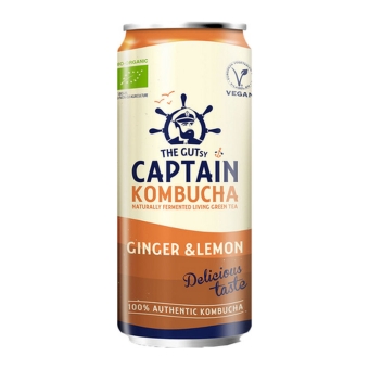 The Gutsy Captain | Kombucha Ginger Lemon | Bio | 12 x 250 ml