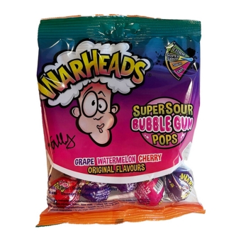 Warheads | Super Sour Bublegum Pops Zak | 22 x 105 gram