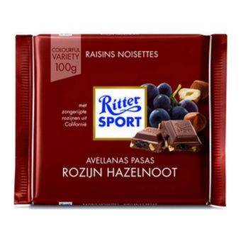 Rittersport | Rozijn Hazelnoot | 12 stuks