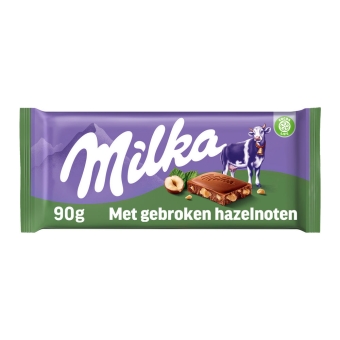 Milka | Gebroken Noot Flowpack | 24 x 90 gram