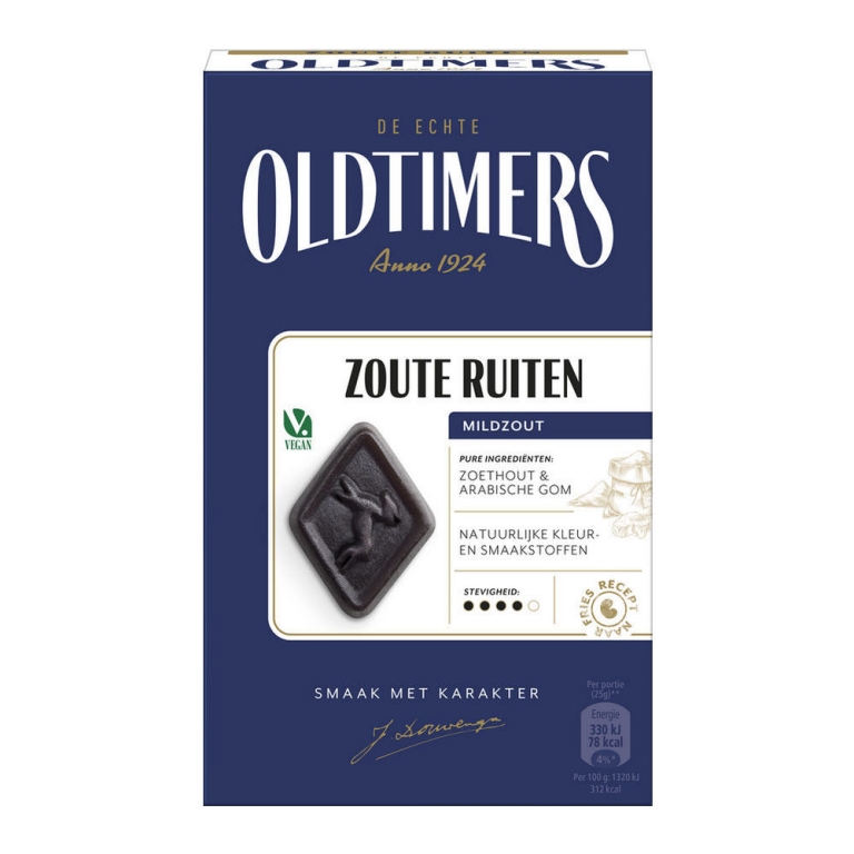 Oldtimers | Mildzoute Hindeloper Ruitjesdrop | 235 gr | 6 stuks