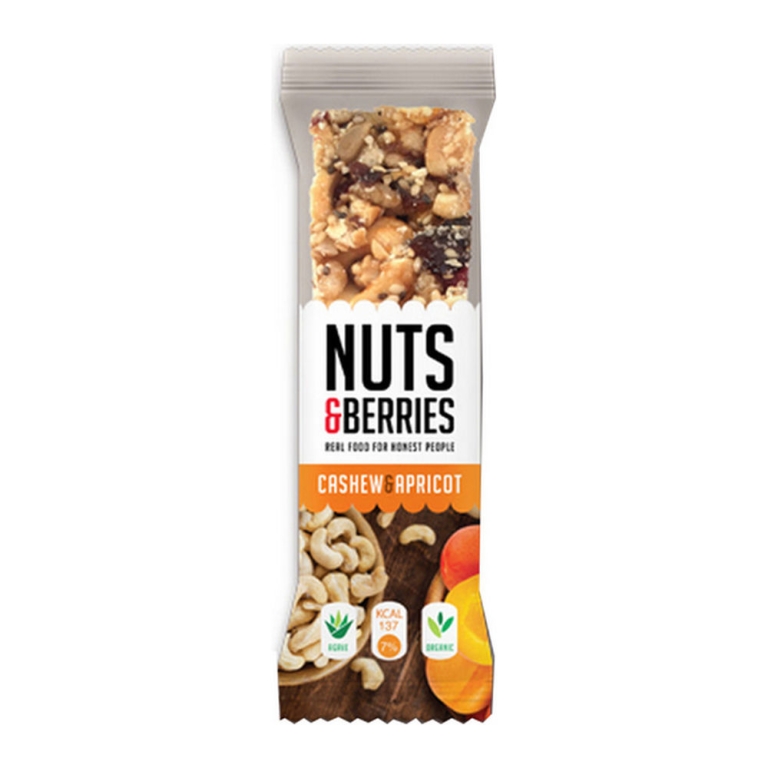 Nuts & Berries | Bar Cashew & Apricot Bio | 15 x 30 gram