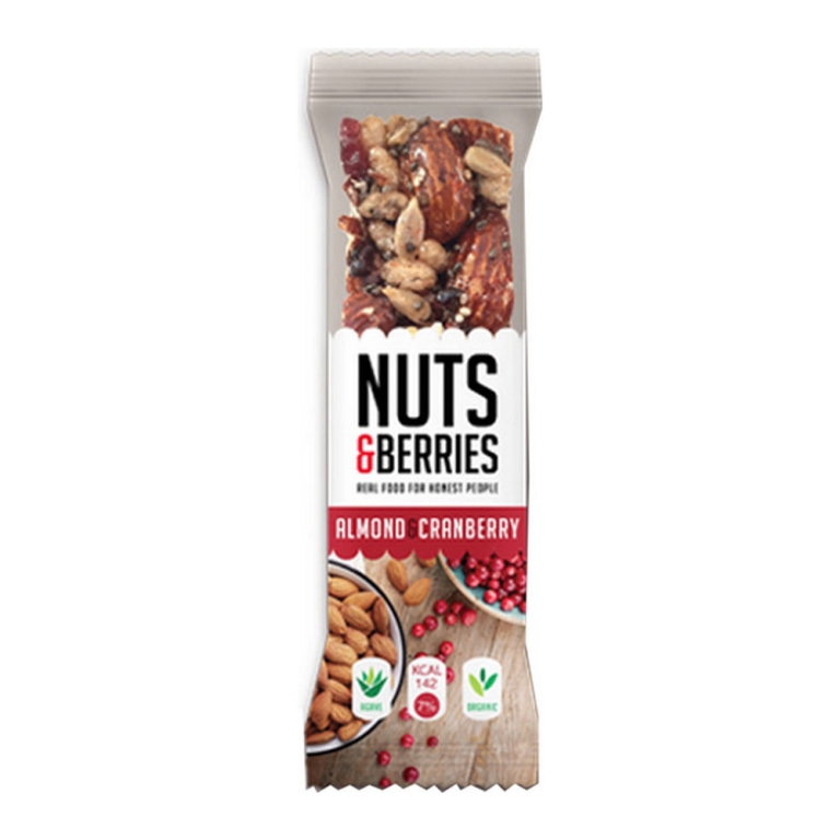 Nuts & Berries | Bar Almond & Cranberry Bio | 15 x 30 gram