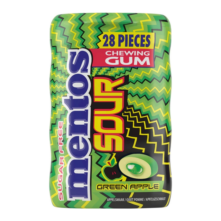 Mentos | Gum Sour Green Apple | Pot | 10 stuks