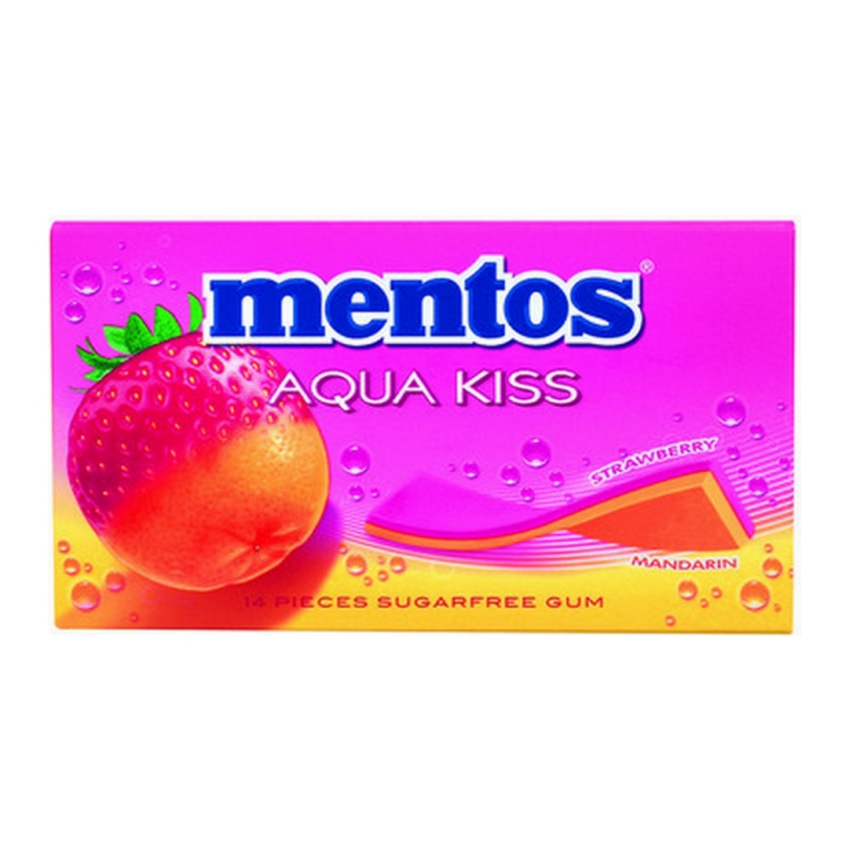 Mentos | Aqua Kiss | Strawberry&Mandarin | 20 pakjes