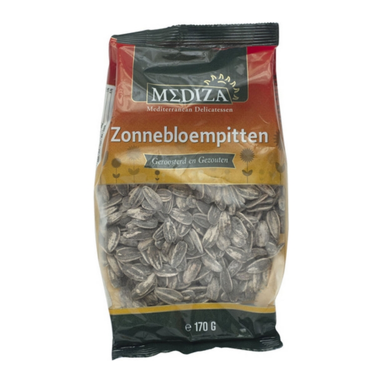 Mediza | Geroosterde en Gezouten Zonnebloempitten | 12 x 170 gram