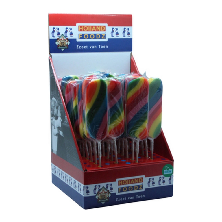 Holland Foodz | Lange Lolly Regenboog 1 | 34 x 60 gram