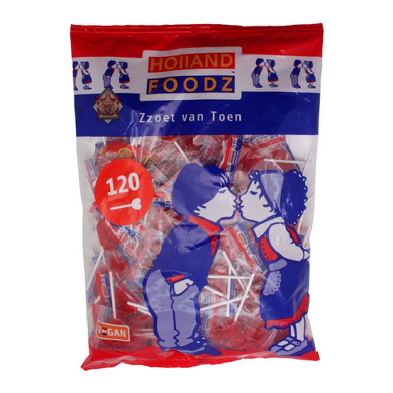 Holland Foodz | Hart Lolly Rood | 120 stuks