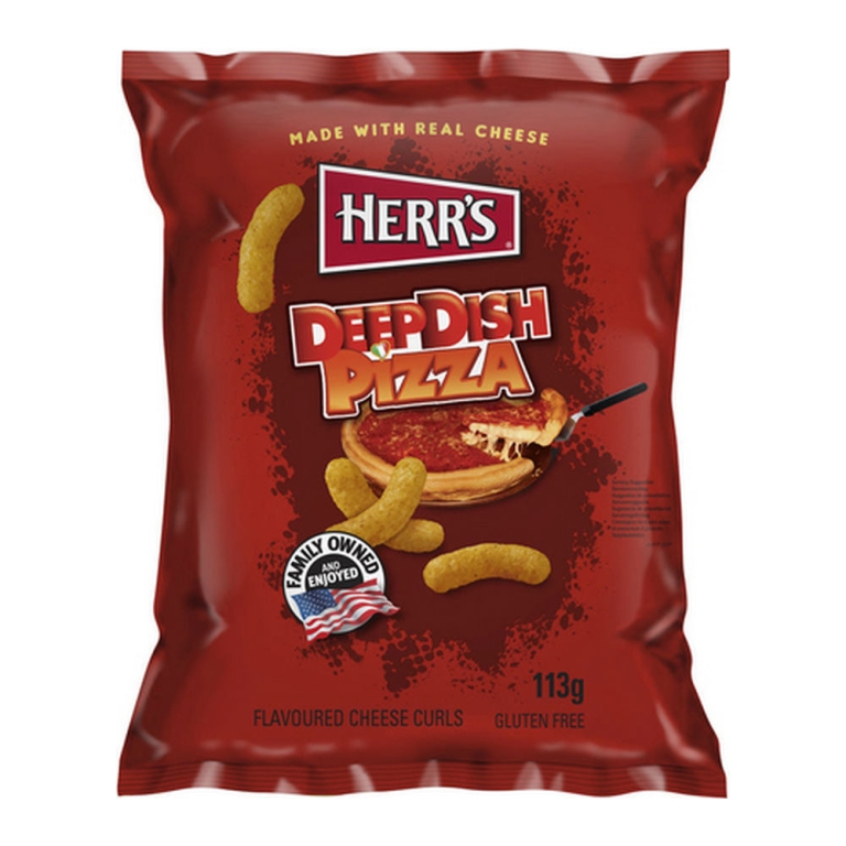 Herr's | Deep Dish Pizza Curls | 12 x 113 gram