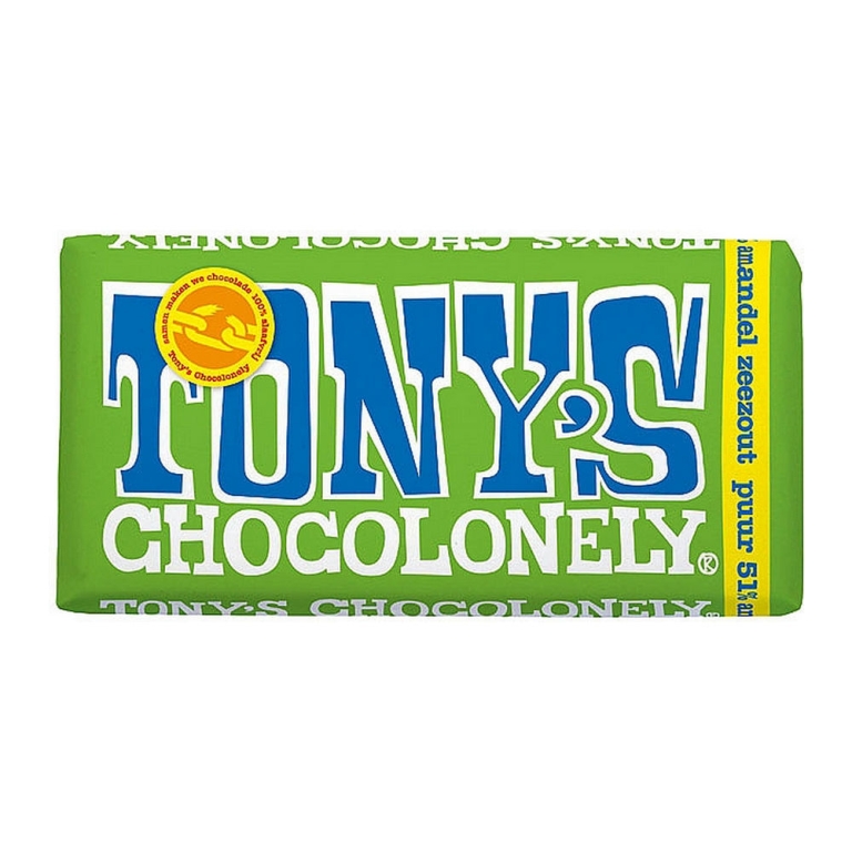 Tony's Chocolonely | Puur Amandel Zeezout | 15 x 180 gram