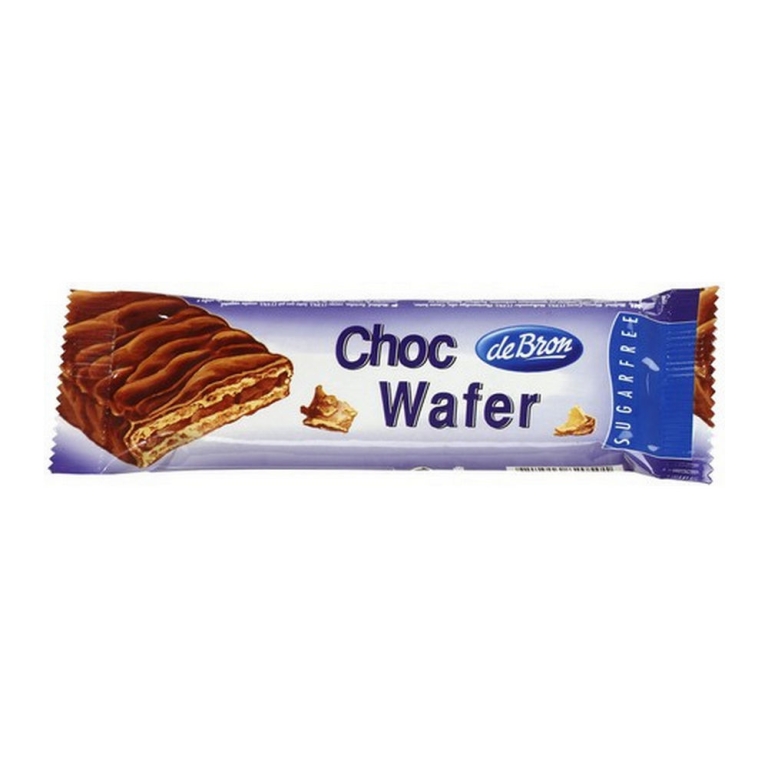 De Bron | Choc Wafer Suikervrij | 24 x 34 gram