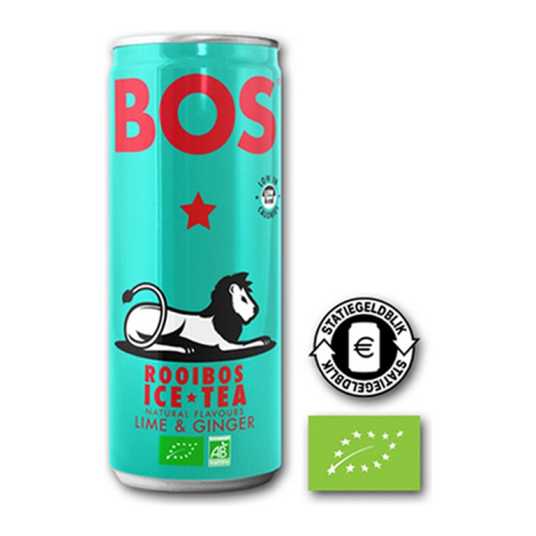 BOS | Ice Tea Lime & Ginger Bio | Blik | 12 x 250 ml