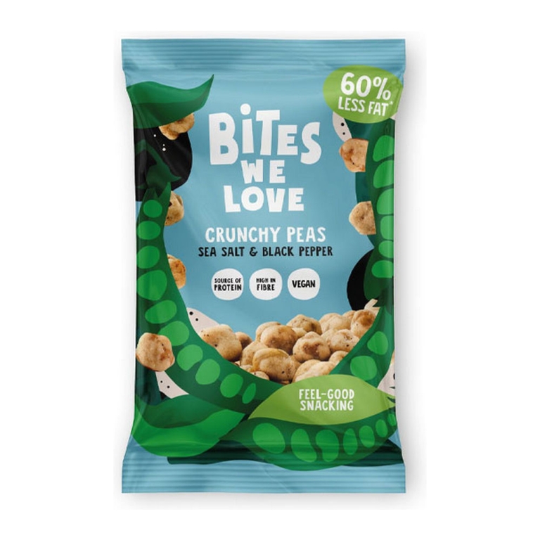 BitesWeLove | Crunchy Peas | Seasalt & Black Pepper | 12 x 30 gram