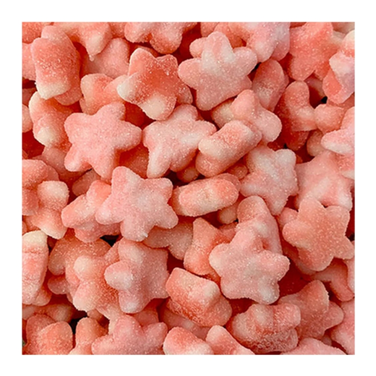 The Gourmet Sweet Company | Sugared Pink Twist Stars | 1000 gram