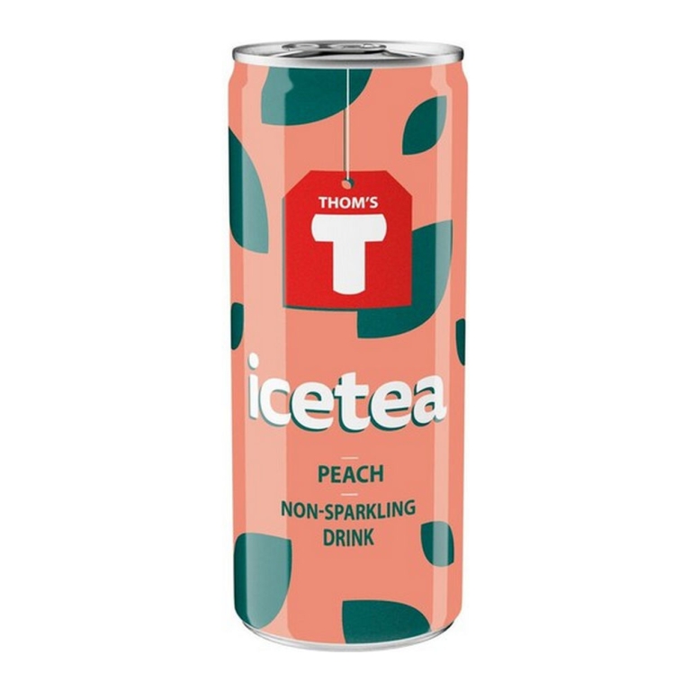 Thom's T | Icetea Peach Non-Sparkling Blik | 24 x 25 cl