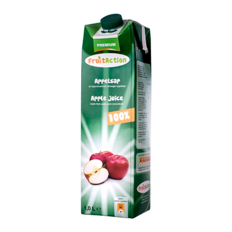 Fruit Action | Appelsap Pak 100% | 6 x  1 liter