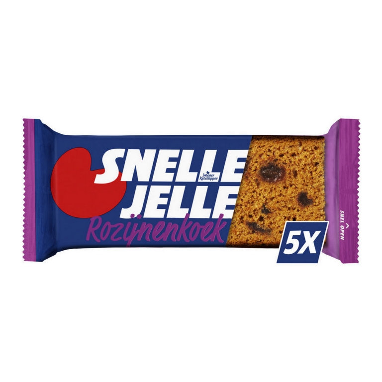 Snelle Jelle | Kruidkoek Rozijn | 5-Pack | 8 stuks