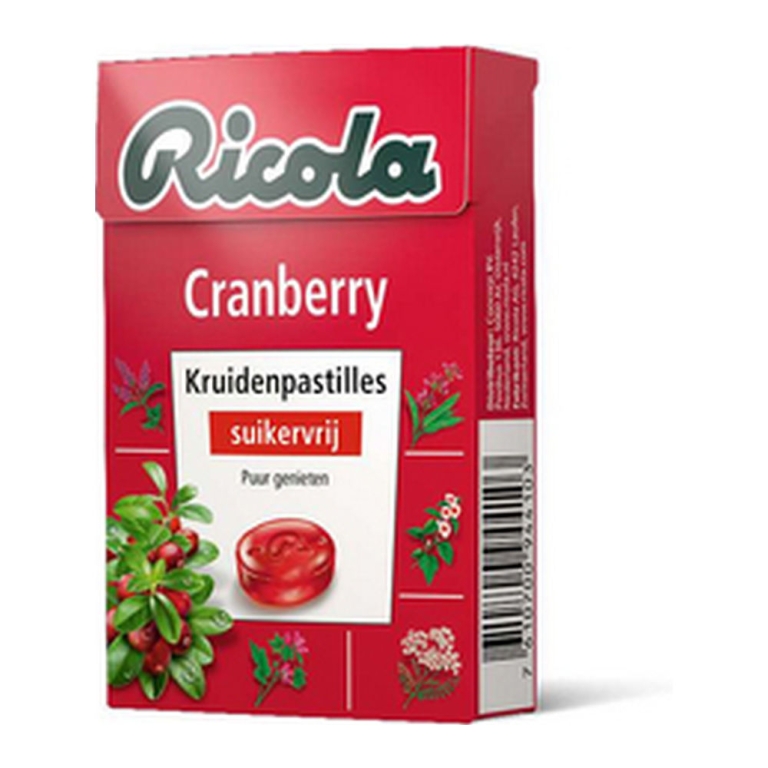 Ricola | Cranberry | Suikervrij | 20 x 50 gram