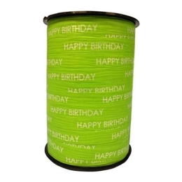 Lint | Happy Birthday Groen | 10 mm x 225 m | Per rol