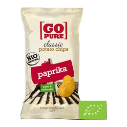 Go Pure | Classic Chips Paprika Groot Bio | 10 x 125 gram