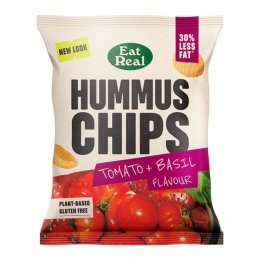 Eat Real | Tomato & Basil Hummus Chips | 18 x 45 gram