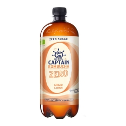 The Gutsy Captain | Kombucha Zero Ginger Lemon | Bio | 6 x 1000 ml