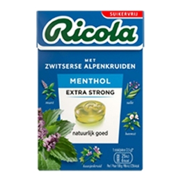 Ricola | Menthol Extra Strong Suikervrij | 20 x 50 gram