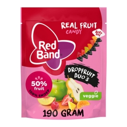 Red Band | Real Fruit Candy | Dropfruit Duo's | 10 x 190 gram